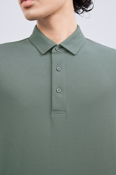 Waterless Dye Pique Polo | Olive GNYD01