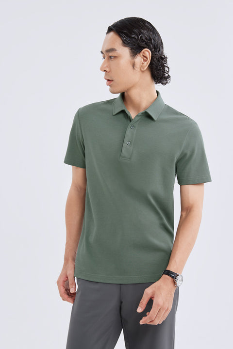 Waterless Dye Pique Polo | Olive GNYD01