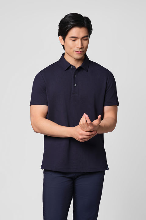 “Frozen in Tones” Waterless Dye Polo | Polar Navy NNY240