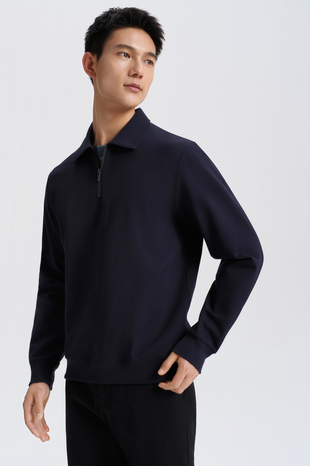 HeatGuard Quarter-Zip Long Sleeve Polo  | Navy NNY096