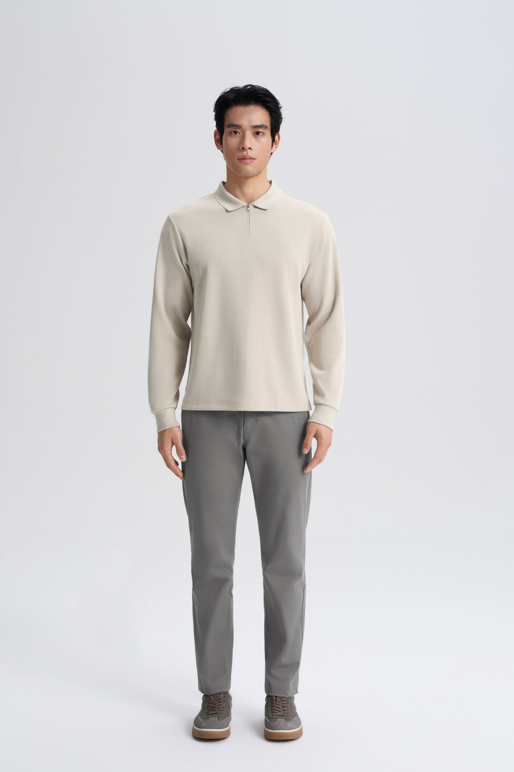 HeatGuard Quarter-Zip Long Sleeve Polo | Clay Khaki PT1400
