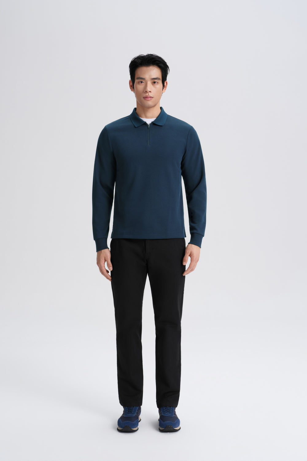 HeatGuard Quarter-Zip Long Sleeve Polo | Navy 14036N
