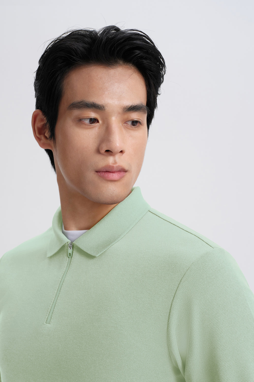HeatGuard Quarter-Zip Long Sleeve Polo | Sage Green PT6208
