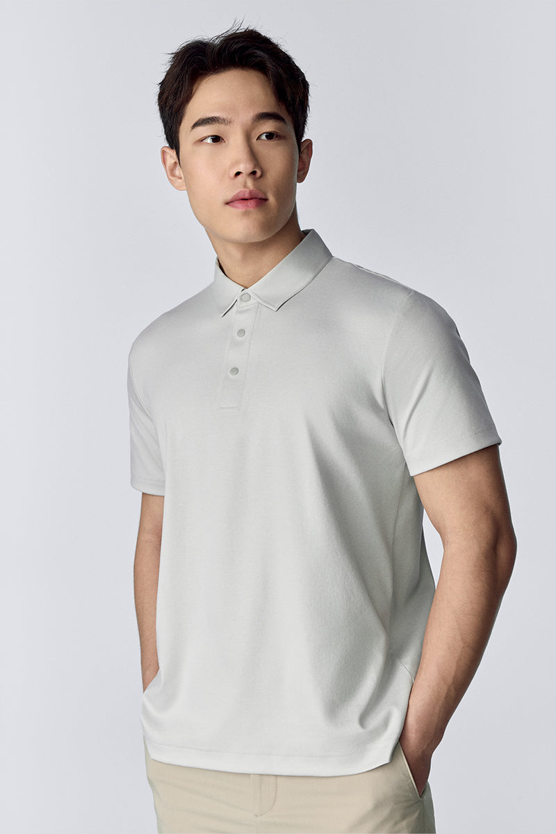 Softex按扣Polo | 淺灰 GYFL01