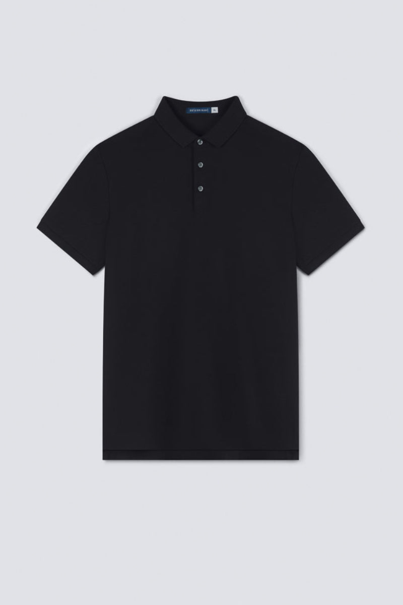 VISDRY™ 3-Button Pique Polo | Black BKFD01