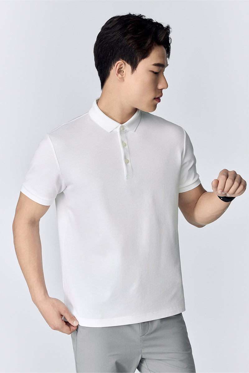 VISDRY™ 三鈕珠地Polo | 白色 WH001Z