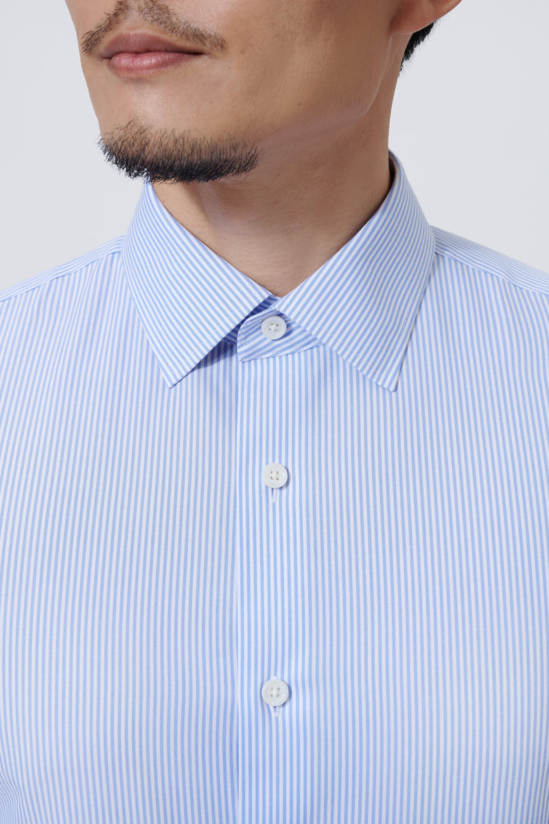 Supreme Cotton-Silk Dress Shirt | Blue Stripes 2740DK