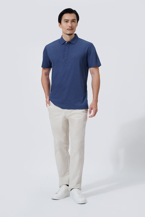 Supreme Cotton-Silk Pique Polo | Blue EB1258