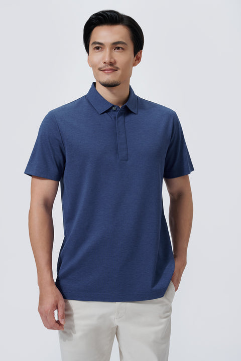 Supreme Cotton-Silk Pique Polo | Blue EB1258