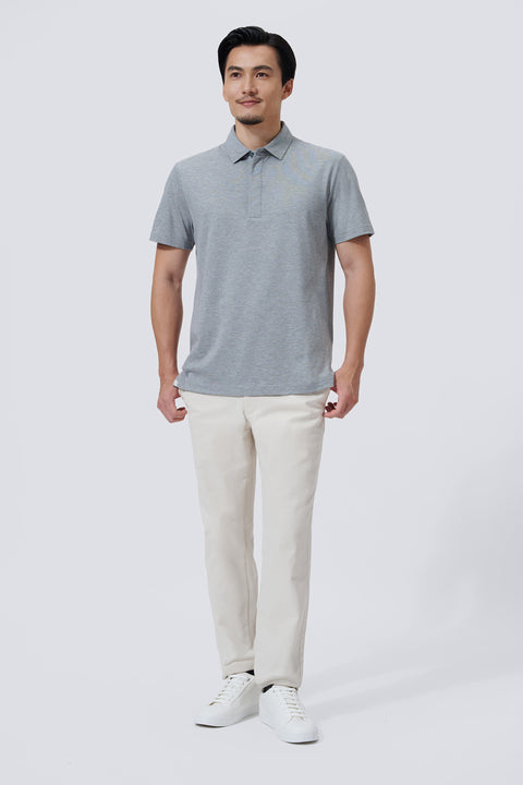 Supreme Cotton-Silk Pique Polo | Grey BC5028