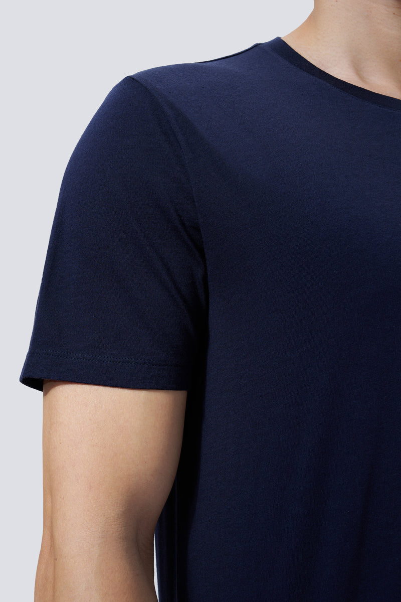 Supreme Cotton-Silk Crew Neck T-Shirt | Navy NYYD01