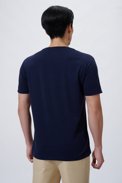 Supreme Cotton-Silk Crew Neck T-Shirt | Navy NYYD01