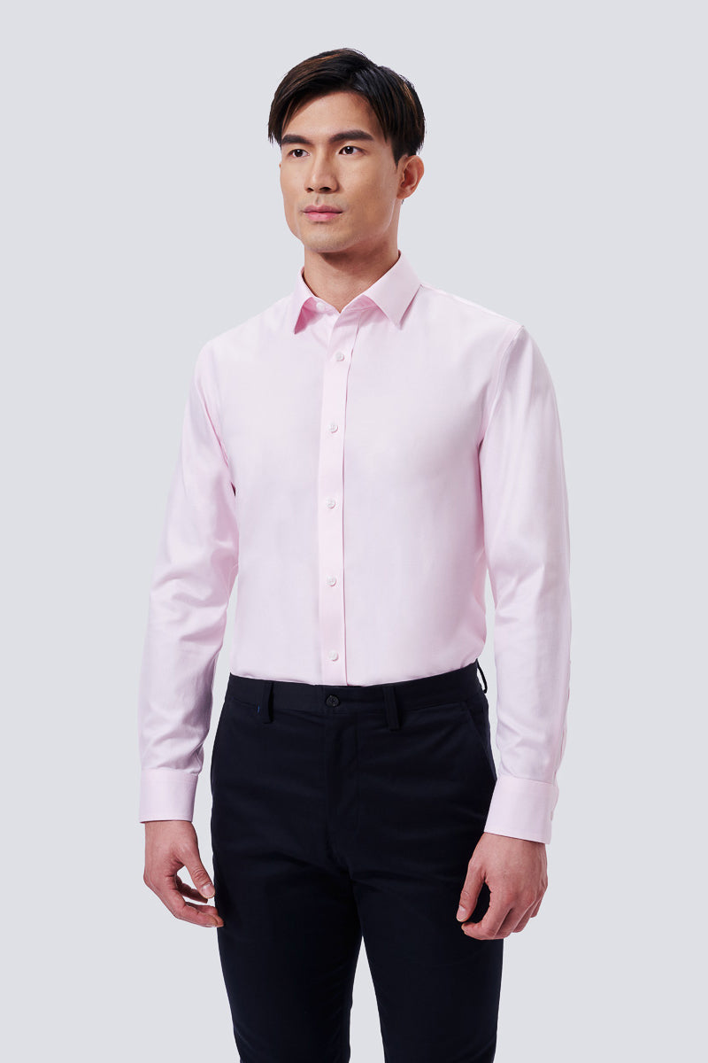 Wrinkle-Free Twill Dress Shirt  | Pink Check 24212N