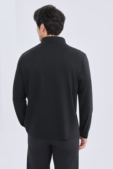 HeatGuard Mock Neck Long Sleeve T-Shirt | Black BKFD01