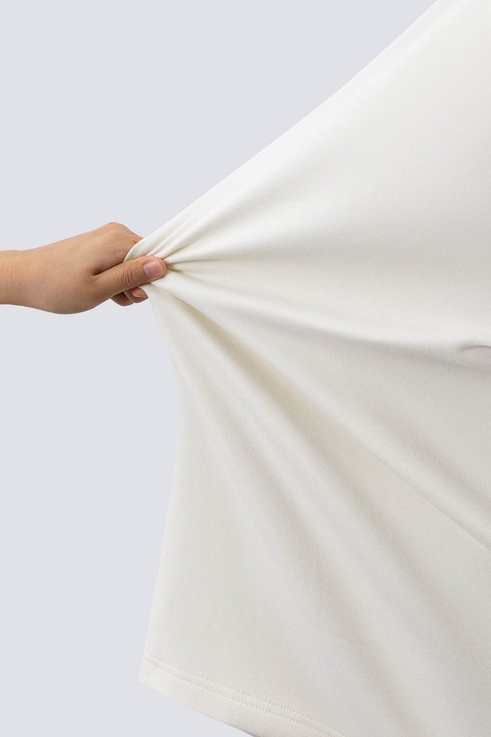 HeatGuard Mock Neck Long Sleeve T-Shirt | Off White BG5839 — Flat Lay