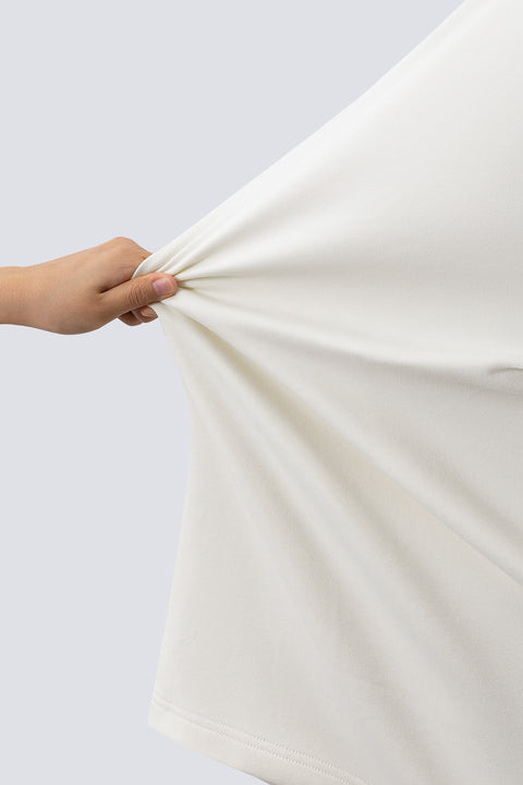 HeatGuard Mock Neck Long Sleeve T-Shirt | Off White BG5839 — Flat Lay