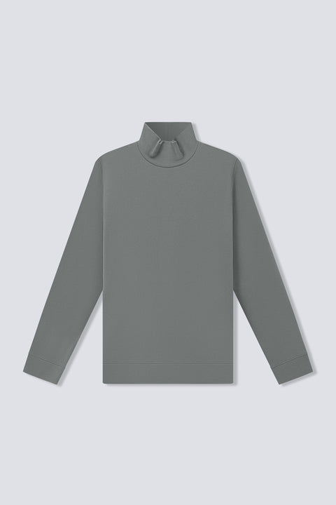 HeatGuard Turtleneck Long Sleeve T-Shirt | Grey GYE145 — Flat Lay