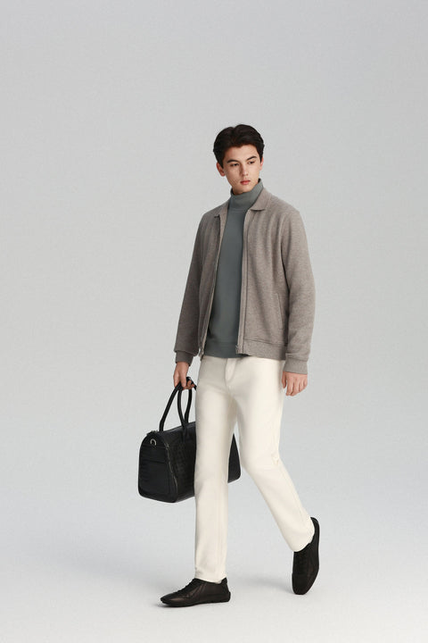 HeatGuard Turtleneck Long Sleeve T-Shirt | Grey GYE145 — On Model