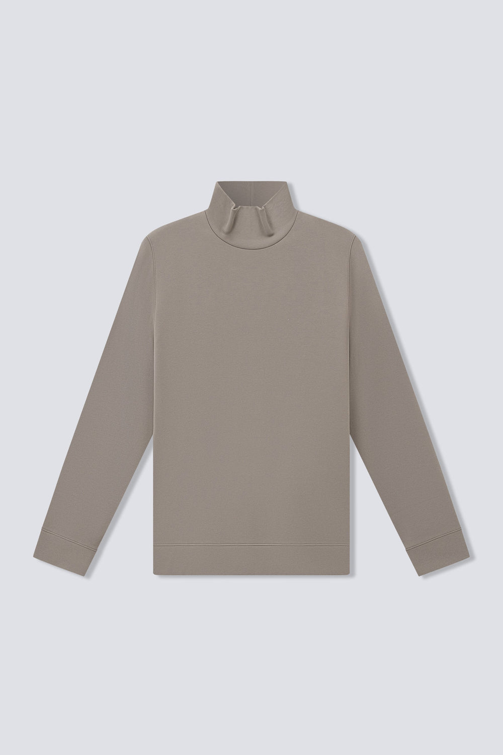 HeatGuard Turtleneck Long Sleeve T-Shirt | Taupe Khaki GYFD01 — Flat Lay