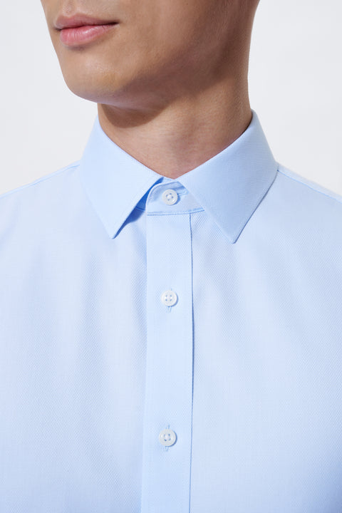 VISDRY™ Dobby Dress Shirt | Light Blue 2408NZ