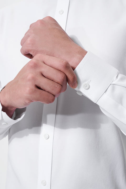 VISDRY™ Dobby Dress Shirt | White WH001Z