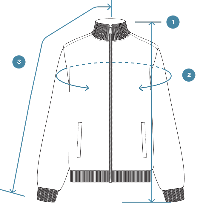 How to Measure Cotton Yak Ribbed Jacquard Full-Zip Jacket