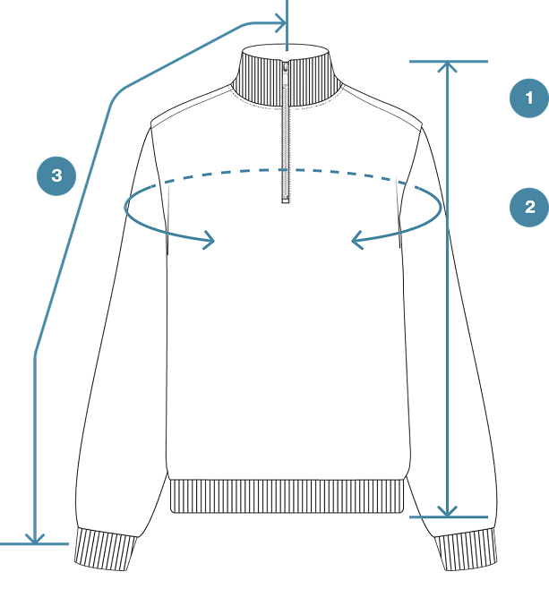 How to Measure Merino-Blend Half Zip French Rib Sweater