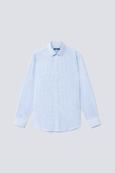 Wrinkle-Free Poplin Dress Shirt | Blue Check 15104N