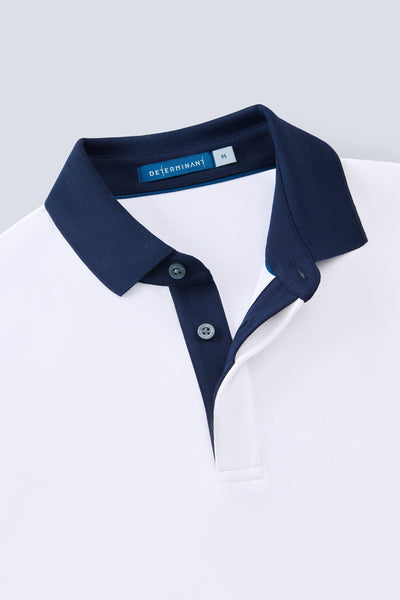 VISDRY™ Pique Contrast Collar Polo | White WH001Z