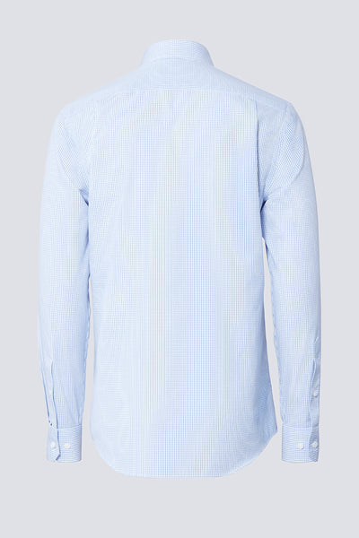 Wrinkle-Free Poplin Dress Shirt | Blue Check 15104N