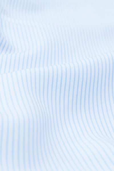 Wrinkle-Free Poplin Dress Shirt | Light Blue Stripes 15103N