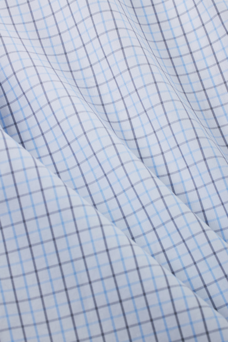 Wrinkle-Free Poplin Dress Shirt | White Multi-Check 25676N