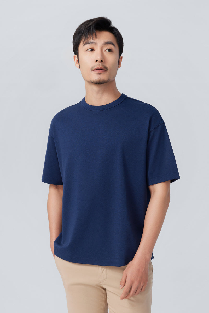 Regal Relaxed-Fit Crew Neck T-Shirt | Dark Blue EB1252