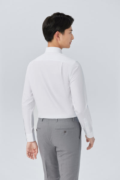 Wrinkle-Free Poplin Dress Shirt | White Multi-Stripes 25659N