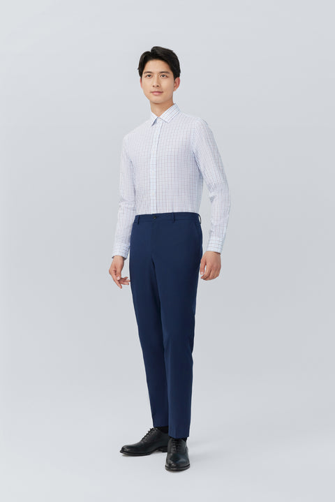 Wrinkle-Free Poplin Dress Shirt | White Multi-Check 25676N