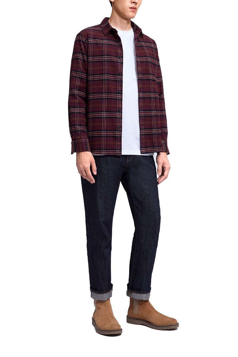 Flannel Casual Shirt | Burgundy Check 10709N
