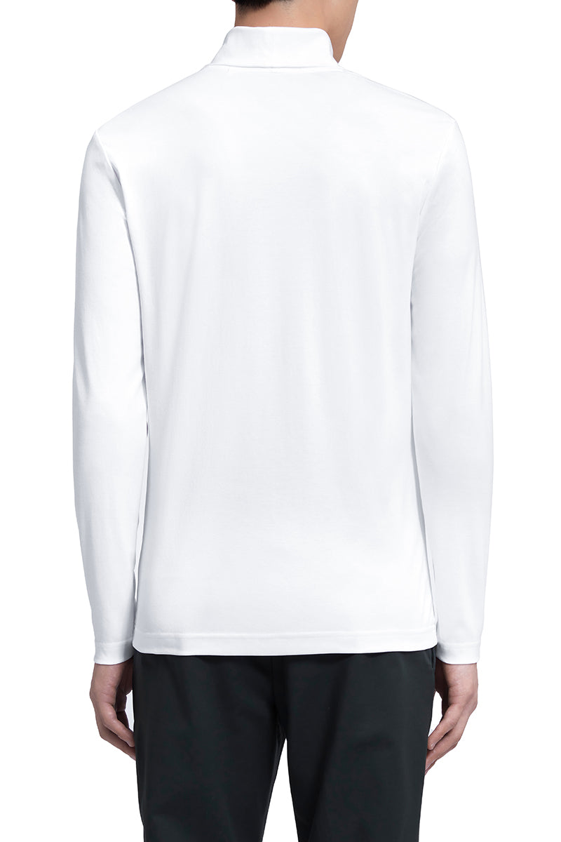 Roll Neck Long Sleeve T-Shirt | White WH001Z