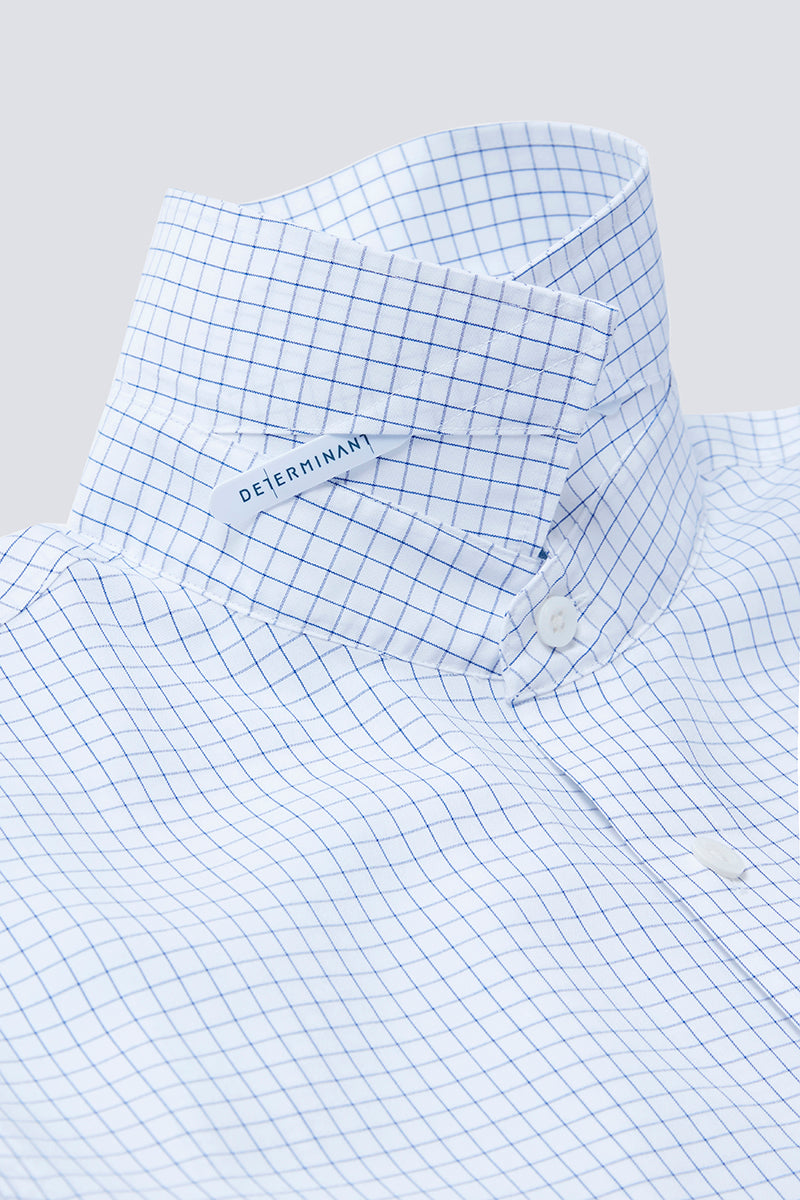 Wrinkle-Free Poplin Dress Shirt | Blue Check 16787N