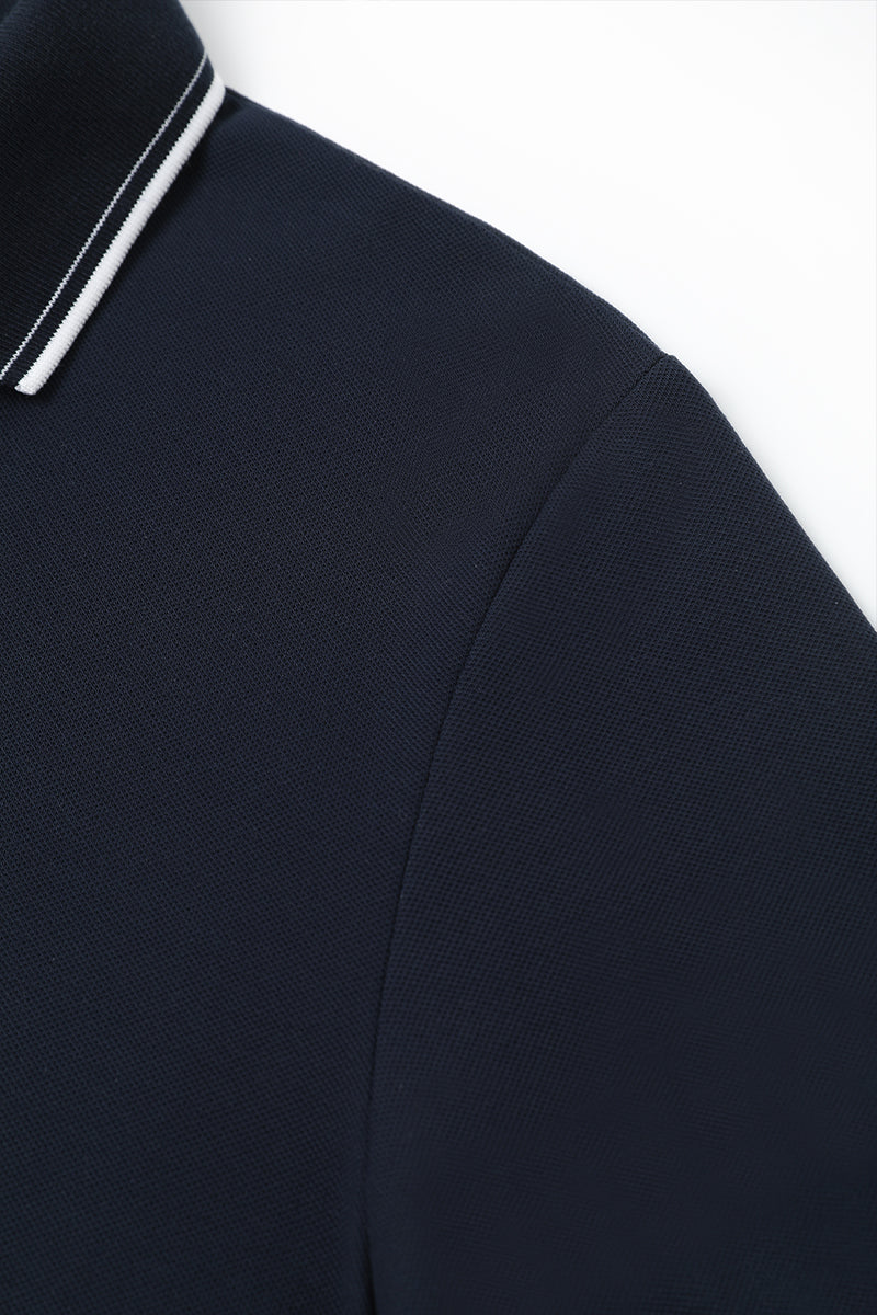 VISDRY™ Pique Tipped Polo | Navy NNY096