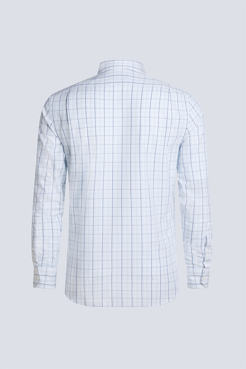Wrinkle-Free Poplin Dress Shirt | White Multi-Check 15027N
