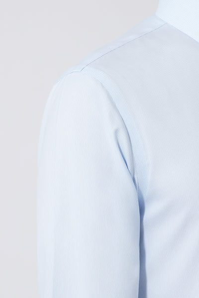 Wrinkle-Free Pinpoint Oxford Dress Shirt | Light Blue Stripes 1581NZ