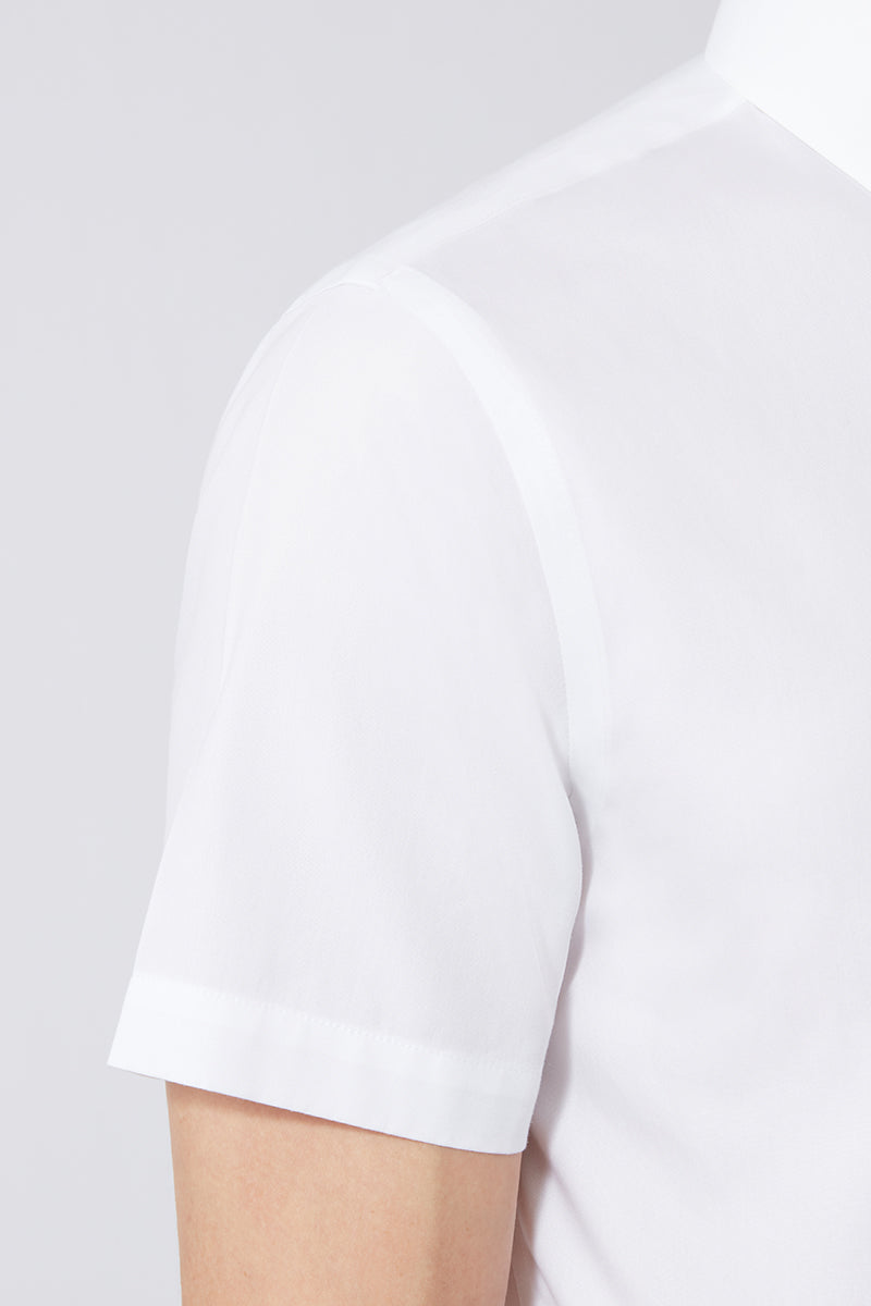 Wrinkle-Free Pinpoint Oxford Short Sleeve Dress Shirt | White WH001Z