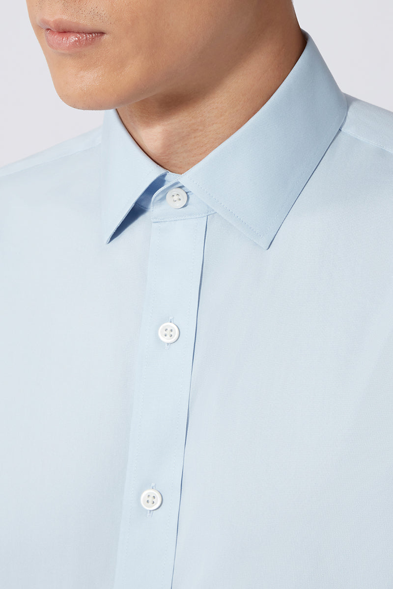 Wrinkle-Free Pinpoint Oxford Dress Shirt | Light Blue 15940P