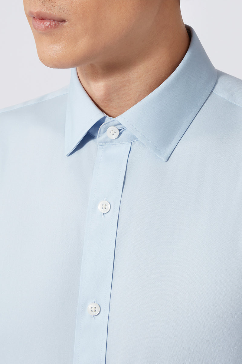 Wrinkle-Free Pinpoint Oxford Short Sleeve Dress Shirt | Light Blue 15940P