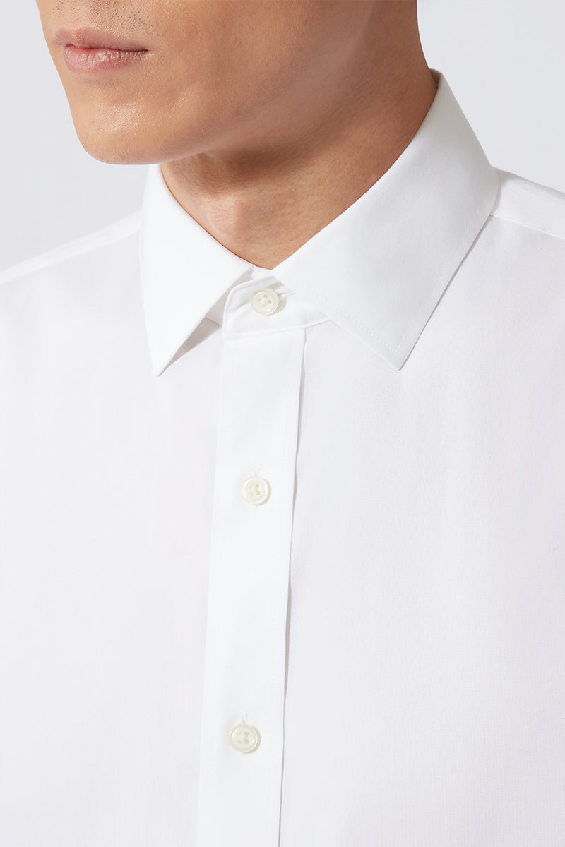 Wrinkle-Free Pinpoint Oxford Dress Shirt | White WH001Z