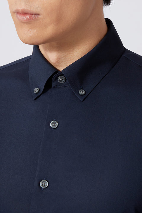 Poplin Button-Down Smart Shirt | Navy 0053KM