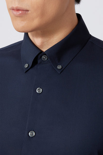 Poplin Button-Down Smart Shirt | Navy 0053KM