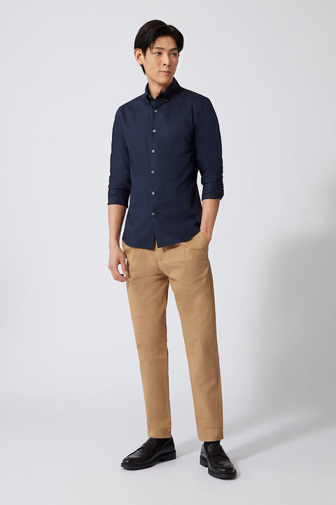 Poplin Button-Down Smart Shirt | Navy 0053KM