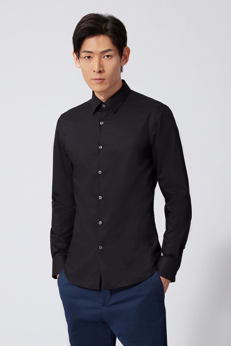 Poplin Smart Shirt | Black 6295PZ