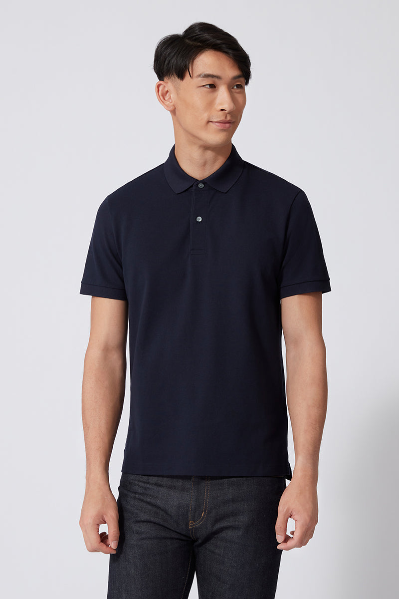 VISDRY™ 珠地 Polo | 深藍 NNY096